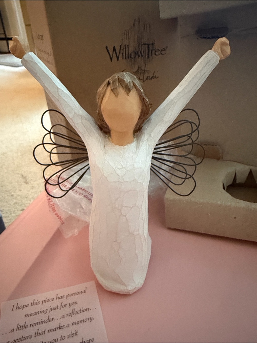 Willow Tree Courage Angel Figurine - White with Tan Hair